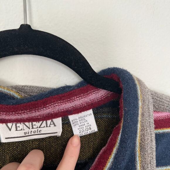 Vintage Venezia Wool Blend Serape Stripe Button Down Shirt - Picture 4 of 8